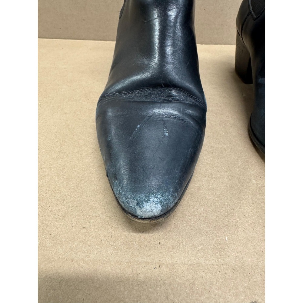 Saint Laurent Leather Pointed Toe Pull On Chelsea Boots Black Women Size 37.5 EU - Picture 8 of 13